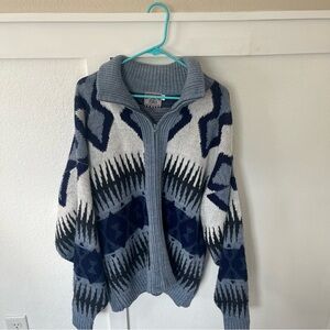 Vintage Sweater House Men's XL Cardigan Zip-up Sweater
